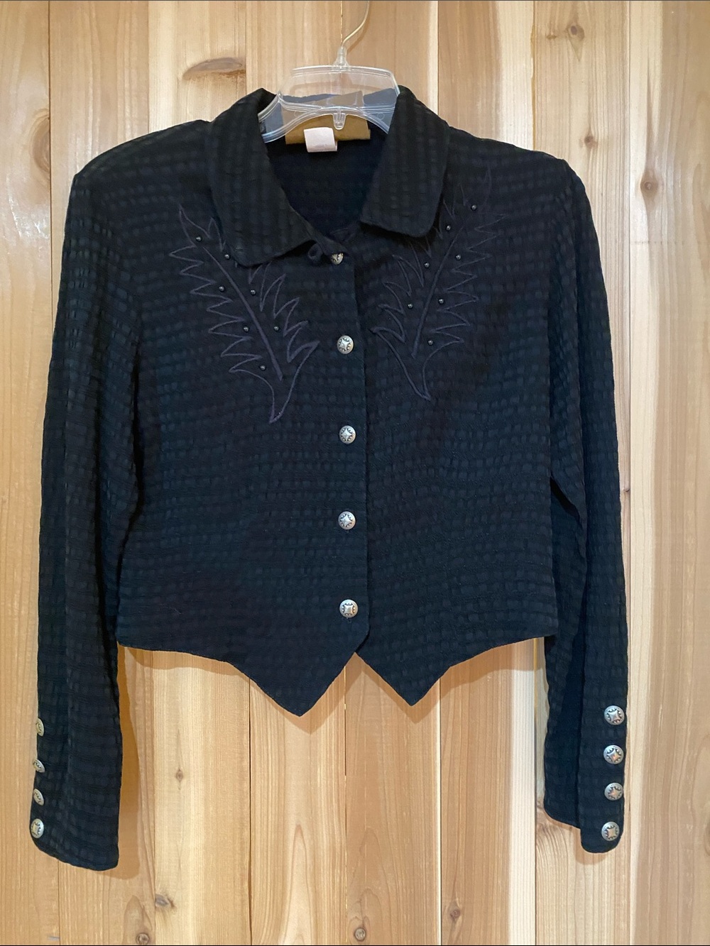 Vintage Black Button-Front Jacket